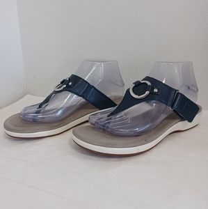 Ariat thong sandals navy-blue silver poolside warm stone Sz 8B